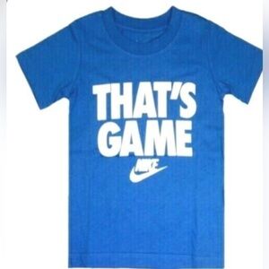Nike youth blue “That’s Game” graphic T, athletic sports T shirt